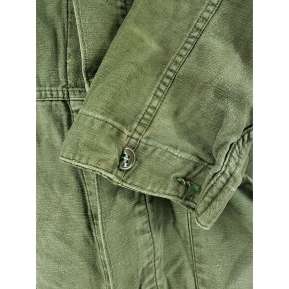 Vintage Green Mens Medium Cotton Twill Coveralls With Button Closure - Picture 6 of 11